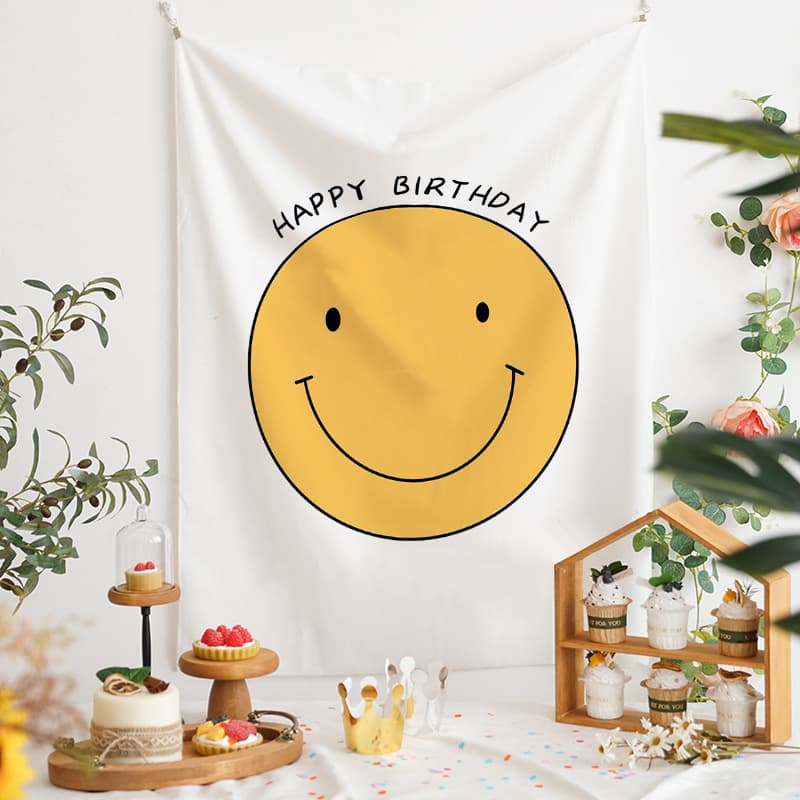 タペストリー お祝いメッセージ入り誕生日装飾用壁掛け布